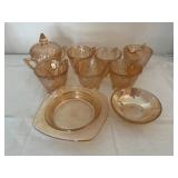 Herringbone and Iris Glassware Set
