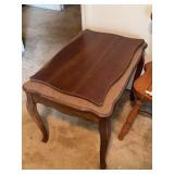 Wood Side Table with Scalloped Edge, 20 x 27'