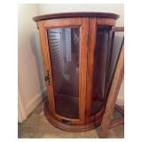 Wood and Glass Demi-Lune Display Cabinet 28'