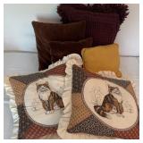 Five Small Vintage Throw Pillows