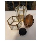 Decor Lot: Glass, Brass, and Copper
