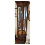 Wood and Glass Corner Display Cabinet, 72'