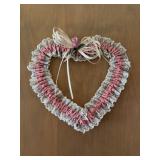 Heart-Shaped Lace and Fabric Wall Ornament