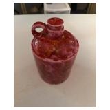 Red Marbled Ceramic Jug With Lid