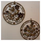 Vintage Metal Floral Wall Decor
