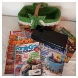 Magazines, Woven Basket, Maxwell Brothers Box
