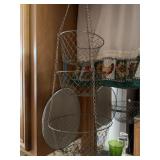 Hanging Metal Basket Trio With Mesh Splatter