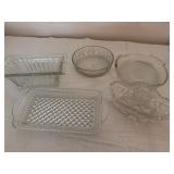 Clear Pressed Glass Bowls and Trays