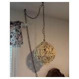 Ornate Metal Globe Hanging Light Fixture