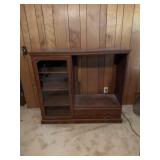 Wooden Media Cabinet with Glass Door
