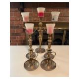 Brass Candelabra and Candlestick Set