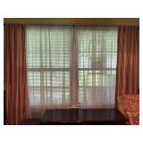 Red and Yellow Striped Living Room Curtains