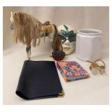Decor Lot with Ceramic Jar and Horse