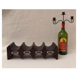 Wine Rack and Bottle Candelabra Set