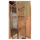 Brass and Glass Shelf Unit, 25x68x15'