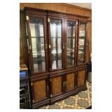 Wood & Glass China Cabinet with Brass Accc