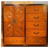 Asian Style Wood Cabinet 45.5x46x19'