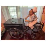 Chef Figurine on Metal Tricycle Cart