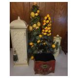 Decorative Home Decor Lot With Faux Fruit