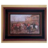 Equestrian Hunt Scene Framed Print, 27x35'