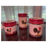 Sweet Olive Hen House Rooster Canister Set