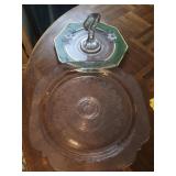 Glass Serving Platters, Depression and Hand-P
