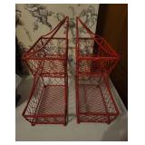 Red Wire Two-Tier Baskets
