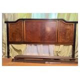 Wood Bed Headboard w/ Brass Detail, 82x46.5'