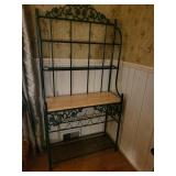 Metal Baker's Rack With Wood Shelf