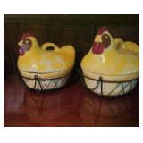 Yellow Ceramic Chicken Tureens