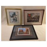 Three Framed Prints, Various Sizes