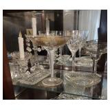 Cut Crystal Stemware and Candle Hold