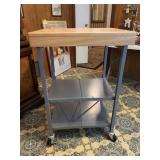 Mobile Kitchen Cart with Wood Top, 24' x 20'