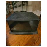 Black Plastic TV Stand with Glass Door