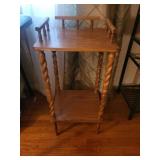 Two-Tier Wood Table with Barley Twist Legs