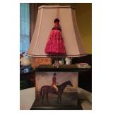 Equestrian Motif Table Lamp with Shade