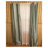 Two Sets Window Curtains, Sheers, and Rods 46