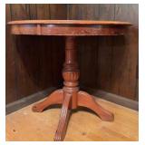 Round Wood Pedestal Table, 33' Diameter