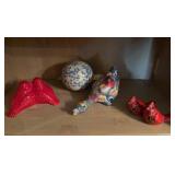 Decorative Ceramic Birds and Orb