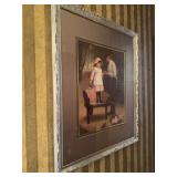 Framed Print Depicting Girl and Man, 27x32'