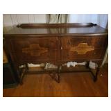 Walnut and Inlay Four-Drawer Sideboard