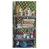 Outdoor Utility Shelf with Tools and Supplies