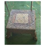 Hand-Carved Wooden Low stool/stand with Inlay