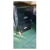 Black Two-Drawer Metal File Cabinet