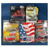 5 Diecast Cars Assorted Brands, Carded & 1 Lo