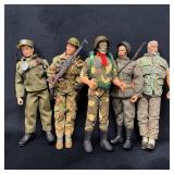 5 GI Joe Military Action Figures