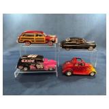 4 Die-Cast Model Cars Assorted