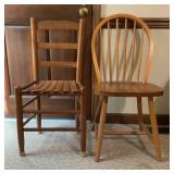 Wooden Chairs, Slat and Spindle Back