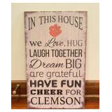 Clemson-Themed Wood Sign 12x19 Inch