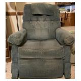 Blue Fabric Recliner Armchair
